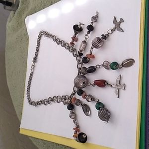 Sea birds an seashells necklace